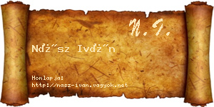 Nász Iván névjegykártya